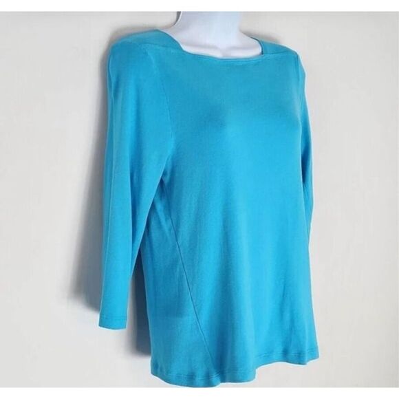 Chico’s size small 100% cotton square neckline ultimate tee - Picture 5 of 7